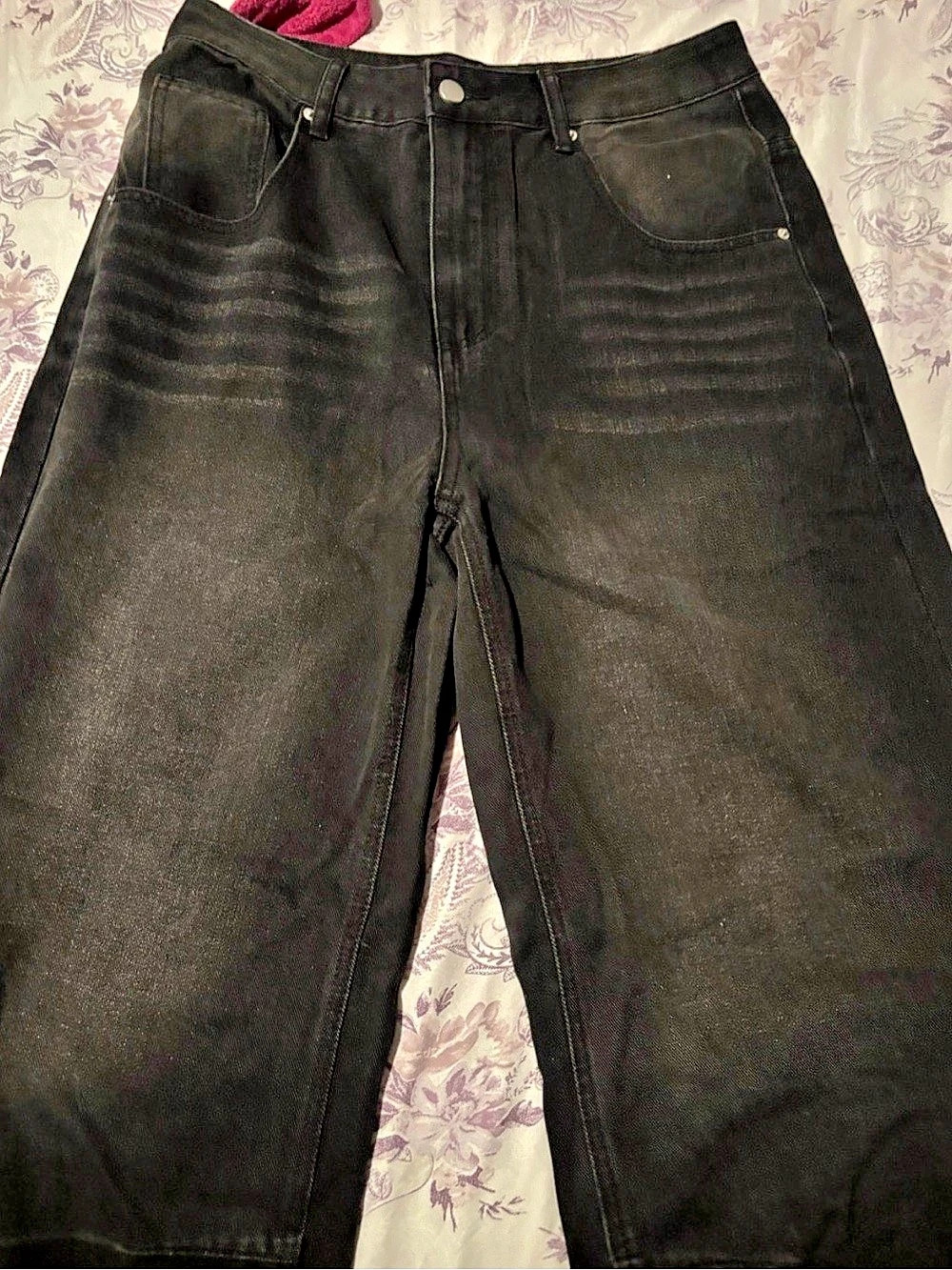 MYOURSA MYJ041 Wide Leg Black Jeans Size XXL